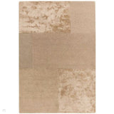 Tate Modern Plain Geometric Tonal Texture Metallic Shimmer Hand-Carved High-Density Wool&Viscose Sand Rug