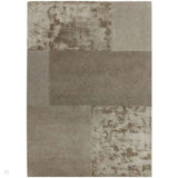 Tate Modern Plain Geometric Tonal Texture Metallic Shimmer Hand-Carved High-Density Wool&Viscose Smoke Warm Taupe Rug
