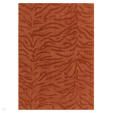 Tigra Modern Animal Inspired Textured Hand-Woven Carved Hi-Lo Ribbed Cut & Loop Wool Spice Rug