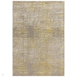 Torino Modern Abstract Distressed Shimmer Tonal Textured Hi-Low Soft Wool Loop & Viscose Flatweave Beige/Gold/Yellow/Taupe Grey Rug