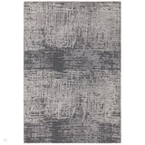 Torino Modern Abstract Distressed Shimmer Tonal Textured Hi-Low Soft Wool Loop & Viscose Flatweave Charcoal Grey/Steel Grey/Soft Silver/Muted Graphite Rug