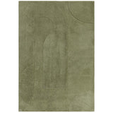 Tova Modern Plain Carved Geometric Hi-Low Textured Soft-Touch Polyester Green Rug