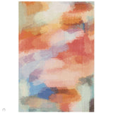 Vision Diffuse Modern Abstract Hand-Woven Printed Wool Low Profile Short Pile Multicolour Rug