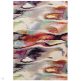 Vision Impression Modern Abstract Hand-Woven Printed Wool Low Profile Short Pile Multicolour Rug