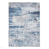 Washable Arctic Scrape Ice Blue Rug