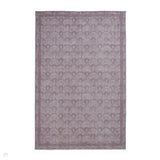 Washable Catherine Lansfield Deco Peacock Lightweight Printed Polyester Flatweave Lilac Rug