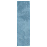 Washable Comfy Plain CMF00 Blue Runner