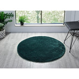 Washable Comfy Plain CMF00 Emerald Round Rug