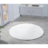 Washable Comfy Plain CMF00 Silver Round Rug