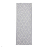 Washable Coral H1060 Modern Geometric Lightweight Printed Polyester Flatweave Light Grey Runner