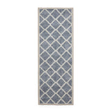 Washable Coral H1063 Modern Distressed Geometric Lattice Textured Recycled Lightweight Printed Polyester Flatweave Grey Runner