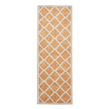 Washable Coral H1063 Modern Distressed Geometric Lattice Textured Recycled Lightweight Printed Polyester Flatweave Yellow Runner