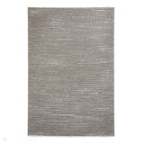 Washable Flores 1930 Modern Plain Tonal Lines Soft-Touch Textured Carved Hi-Lo Eco-Recycled Polyester Grey/Cream Rug