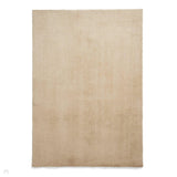 Washable Kara Modern Plain Tonal Shimmer Soft-Touch Textured Eco-Recycled Polyester Sleek Low Profile Shaggy Pile Beige Rug