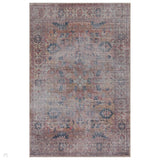 Washable Kaya Sima KY06 Traditional Persian Vintage Distressed Floral Durable Chenille Polyester Flatweave Red/Blue/Pink/Grey/Yellow/Multicolour Rug