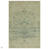 Washable Kaya Vida KY04 Traditional Persian Vintage Distressed Floral Durable Chenille Polyester Flatweave Pale Sage Green/Beige/Grey/Multicolour Rug