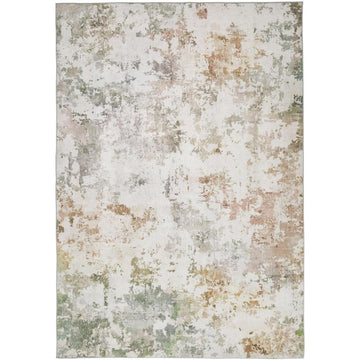 Washable Liberty LIB102 Modern Abstract Distressed Easy-Care Soft Smooth Velvet Touch Polyester Short Pile Flatweave Pastel/Ivory/Sage/Sand/Clay Terra/Taupe Rug-Concept Looms-Rug Love - The Most Loved Rug Store