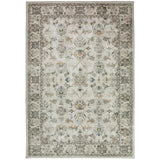 Washable Liberty LIB204 Traditional Distressed Floral Medallion Border Easy-Care Soft Smooth Velvet Touch Polyester Short Pile Flatweave Taupe/Ivory/Charcoal/Olive/Muted Blue/Rust Brown Rug