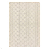 Washable Sculptured Basket Weave Ivory Rug