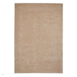 Windsor Modern Plain Hand-Woven Ribbed Textured Border Wool Natural Warm Beige Rug