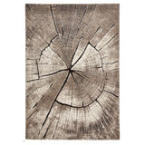Woodland 2086 Modern Abstract Tree Trunk Soft High-Density Durable Easy-Care Polypropylene Beige Rug