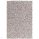 Zander Modern Plain Basketweave Hand-Woven Heavy-Weight Chunky Textured Space-Dyed Wool Blend Low-Profile Looped Pile Charcoal Grey/Off White Rug