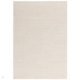 Zander Modern Plain Basketweave Hand-Woven Heavy-Weight Chunky Textured Space-Dyed Wool Blend Low-Profile Looped Pile Ivory Rug