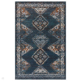 Zola Kian Traditional Persian Hi-Low Textured Teal Green/Blue/Cream/Brown Rug