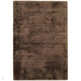 Blade Modern Plain Distressed Tonal Metallic Shimmer Hand-Woven Soft Textured Tip Sheared Loop Pile Silky Viscose Flatweave Chocolate Rug