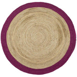 Jute Raspberry Round Rug