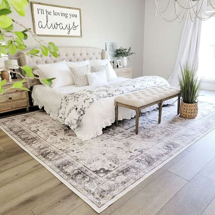 How to Perfectly Position a Rug Under Your Bed