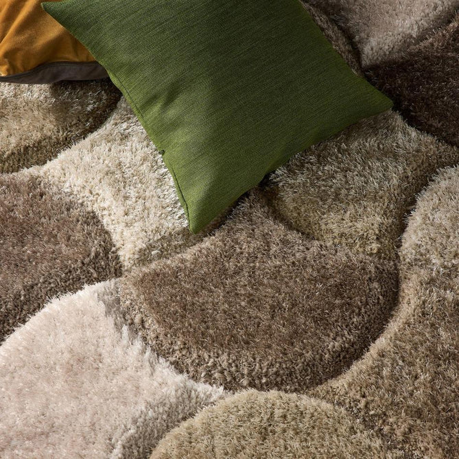 3D Scallop Modern Plain Geometric Soft Plush Carved Hi-Lo Polyester Shimmer Shaggy Neutral Rug-Origins-Rug Love - The Most Loved Rug Store