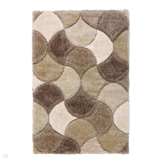 3D Scallop Modern Plain Geometric Soft Plush Carved Hi-Lo Polyester Shimmer Shaggy Neutral Rug-Origins-Rug Love - The Most Loved Rug Store
