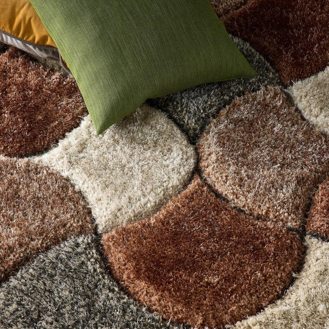 3D Scallop Modern Plain Geometric Soft Plush Carved Hi-Lo Polyester Shimmer Shaggy Terracotta Rug-Origins-Rug Love - The Most Loved Rug Store