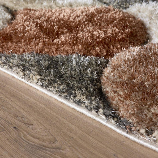 3D Scallop Modern Plain Geometric Soft Plush Carved Hi-Lo Polyester Shimmer Shaggy Terracotta Rug-Origins-Rug Love - The Most Loved Rug Store