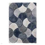 3D Scallop Navy Blue Rug