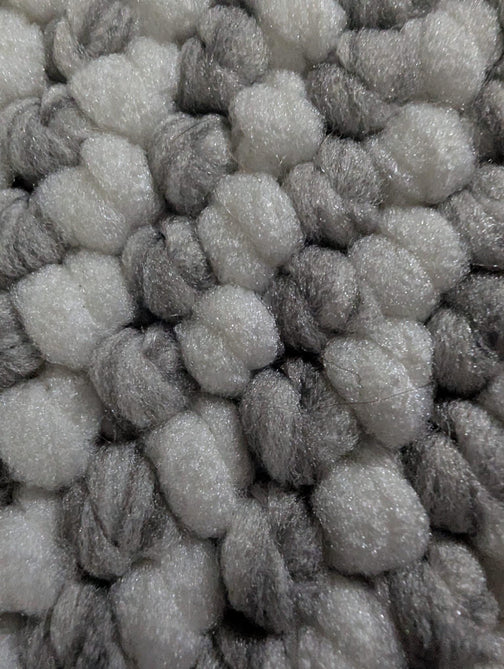 Boucle E6404 Modern Plain Textured Beaded Boucle Pile Soft-Touch Polyester Flatweave White/Grey Rug