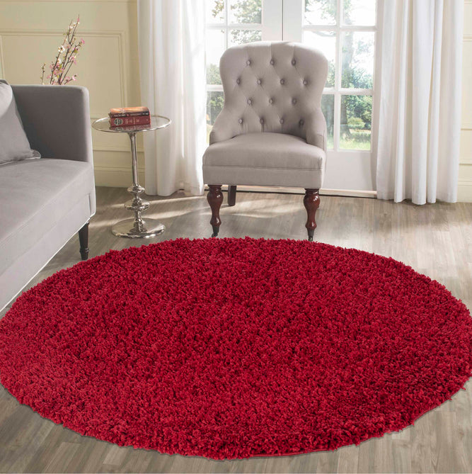 Oxford Plain OXF00 Red Round Rug-Desire Rugs-Rug Love - The Most Loved Rug Store