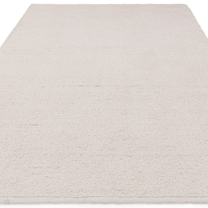 Abbus Modern Boucle Plain Hand-Woven Textured-Effect Soft-Touch Polyester Flatweave Ivory Rug-Asiatic Carpets-Rug Love - The Most Loved Rug Store