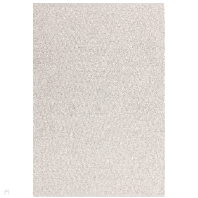 Abbus Modern Boucle Plain Hand-Woven Textured-Effect Soft-Touch Polyester Flatweave Ivory Rug-Asiatic Carpets-Rug Love - The Most Loved Rug Store