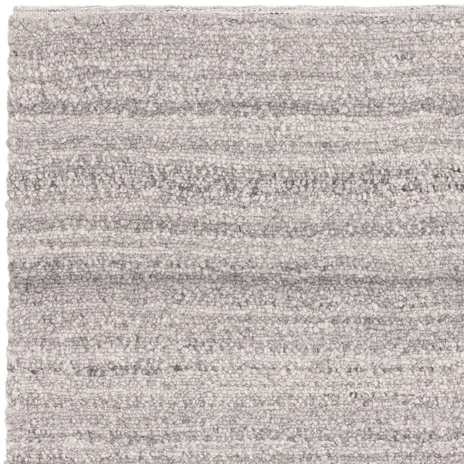 Abbus Modern Boucle Plain Subtle Stripe Hand-Woven Textured-Effect Soft-Touch Polyester Flatweave Steel Grey Rug-Asiatic Carpets-Rug Love - The Most Loved Rug Store