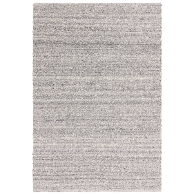 Abbus Modern Boucle Plain Subtle Stripe Hand-Woven Textured-Effect Soft-Touch Polyester Flatweave Steel Grey Rug-Asiatic Carpets-Rug Love - The Most Loved Rug Store