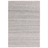 Abbus Modern Boucle Plain Subtle Stripe Hand-Woven Textured-Effect Soft-Touch Polyester Flatweave Steel Grey Rug