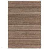 Abbus Modern Boucle Plain Subtle Stripe Hand-Woven Textured-Effect Soft-Touch Polyester Flatweave Tawny Brown Rug