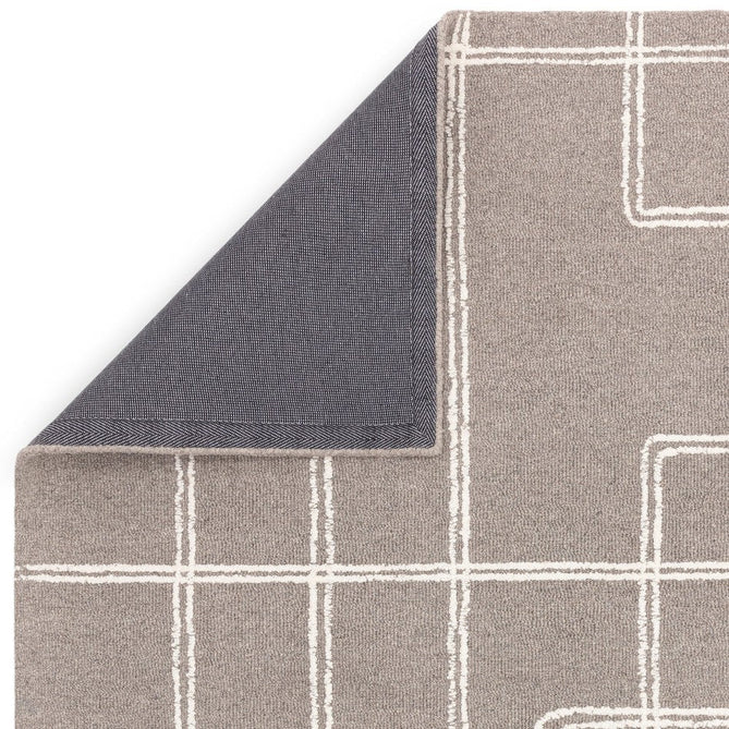 Ada Modern Plain Geometric Ivory Hi-Low Loop Linear Path Hand-Woven Ribbed Textured Wool Grey Rug-Asiatic Carpets-Rug Love - The Most Loved Rug Store