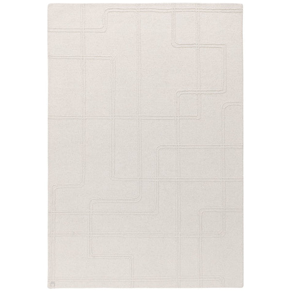 On Sale Ada Modern Plain Geometric Ivory Hi-Low Loop Linear Path Hand ...