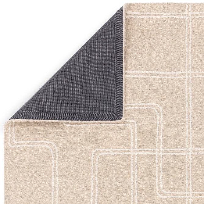 Ada Modern Plain Geometric Ivory Hi-Low Loop Linear Path Hand-Woven Ribbed Textured Wool Sand/Beige Rug-Asiatic Carpets-Rug Love - The Most Loved Rug Store
