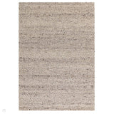 Adler Modern Plain Hand-Woven Textured Tonal Chunky Boucle Wool Loop Pile Silver Rug