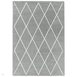 Albany Diamond Modern Geometric Hand-Woven Wool Grey Silver/Cream Rug