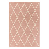 Albany Diamond Modern Geometric Hand-Woven Wool Light Dusty Pink/Cream Rug